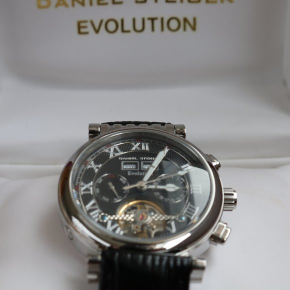 Edited price - Daniel Steiger Evolution Men's Wrist Watch Black Leather - Picture 3 of 5